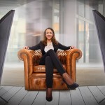 lady sitting on a couch